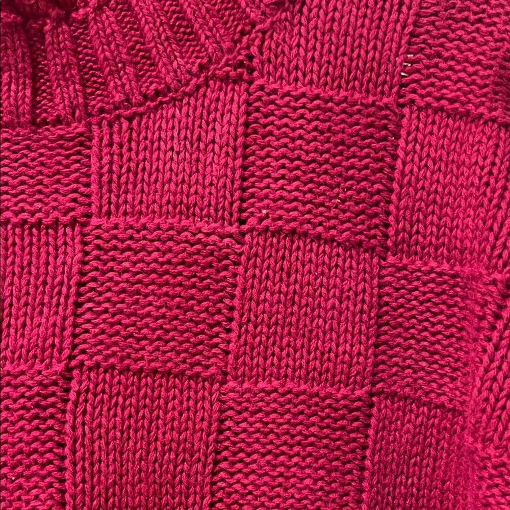 Vintage Berry Red Textured Turtleneck Sweater - Picture 4 of 6